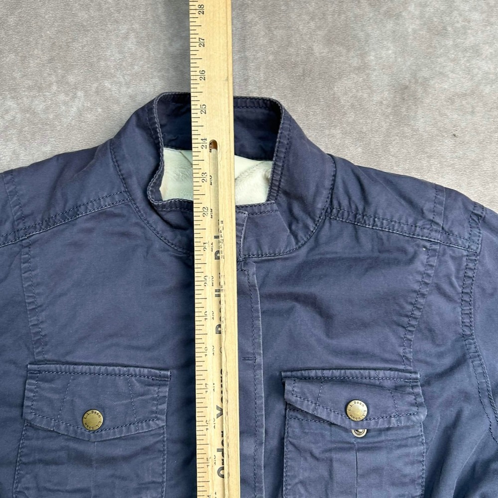 LL Bean Womens Navy Blue Sherpa Lined Utility Field Jacket Size M gorpcore - Picture 6 of 7